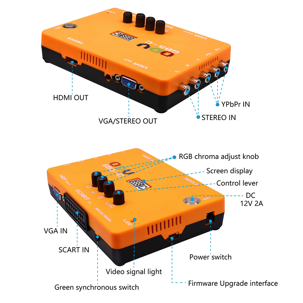 Scart To Hdmi - 레트로 게임 콘솔용 스캔 컨버터 어댑터,