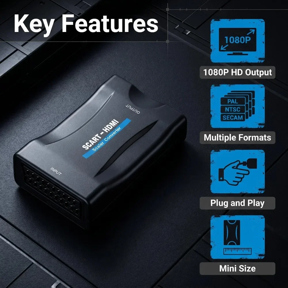 Scart To Hdmi - 스카이 박스(STB)용 USB 케이블이 포함된 변환