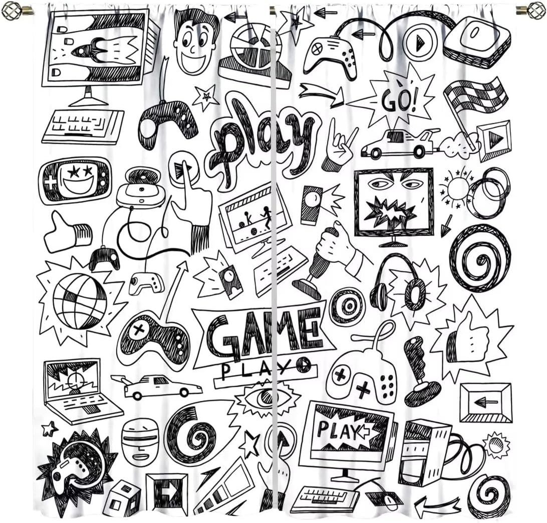 Retro Gaming Youtube - 게임 비디오 게임 커튼 장식 게이머