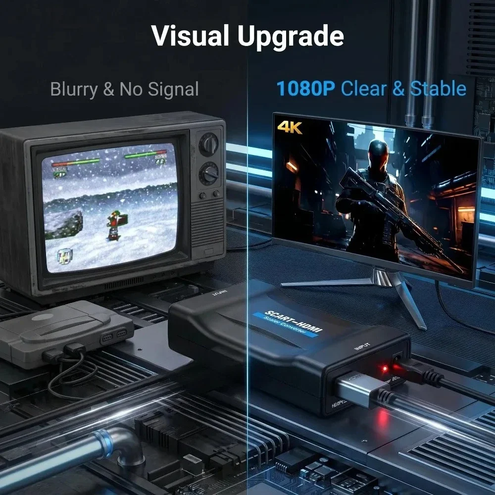스카이 박스(STB)용 USB 케이블이 포함된 변환 어 - Scart To Hdmi 리뷰 및 가격