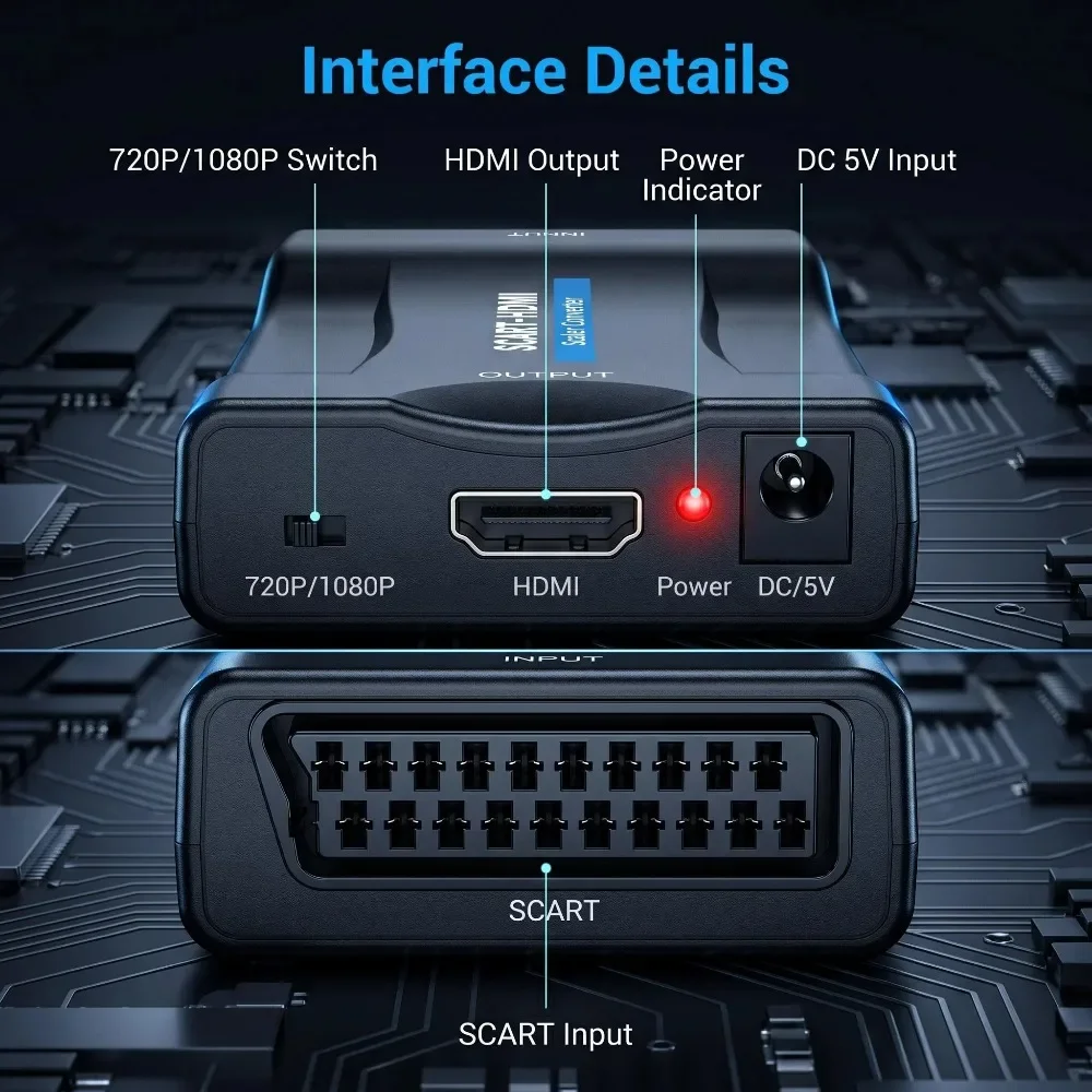 스카이 박스(STB)용 USB 케이블이 포함된 변환 어 - Scart To Hdmi 리뷰 및 가격